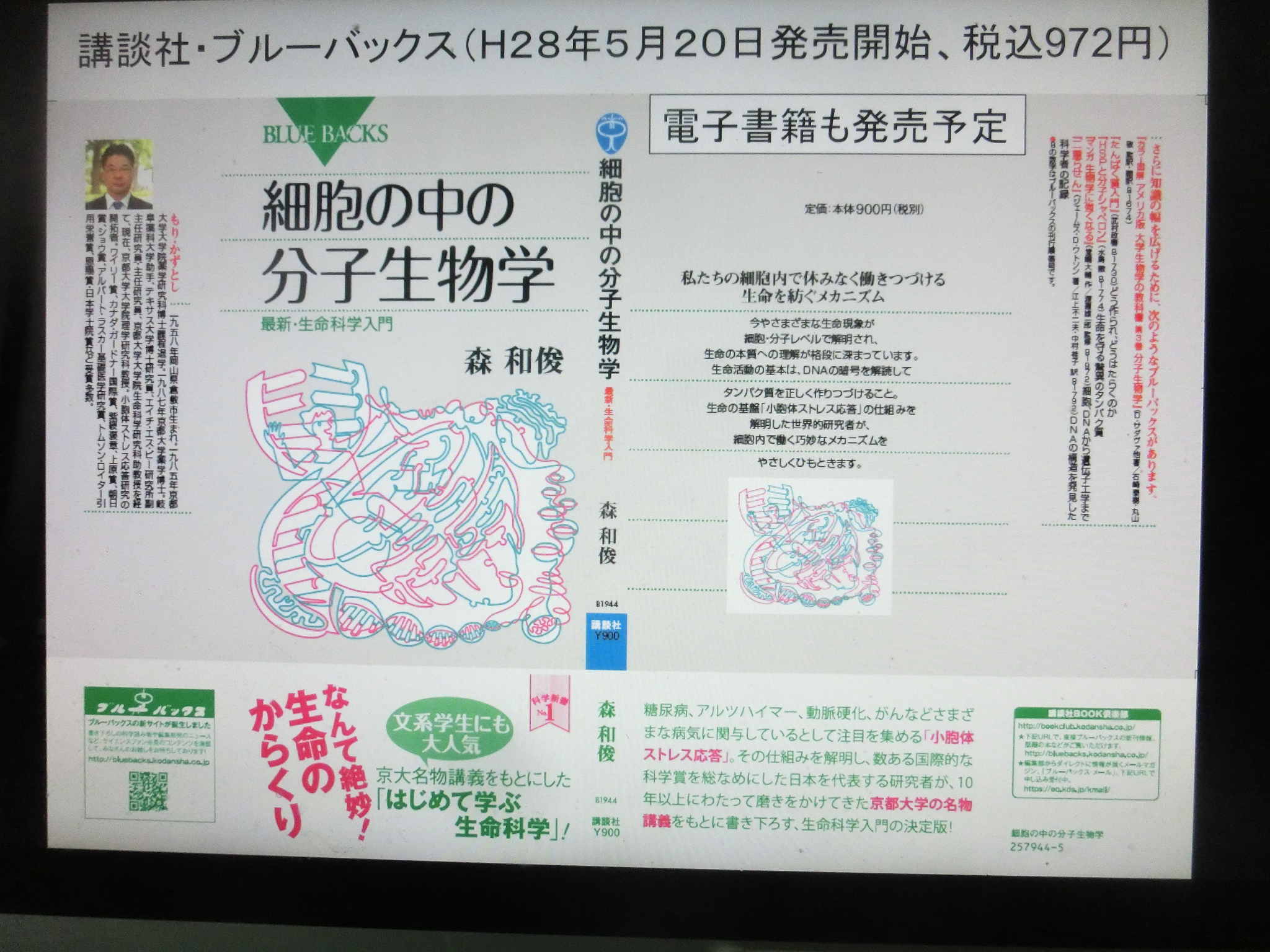 一般向け生命科学入門書「細胞の中の分子生物学」を上梓 » 森研究室